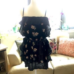 Lulu’s floral tie waist ruffled dress